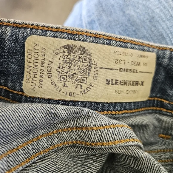 Diesel Men's Medium Wash Sleenker-X Slim Skinny Jeans 30W 32L - Picture 13 of 16